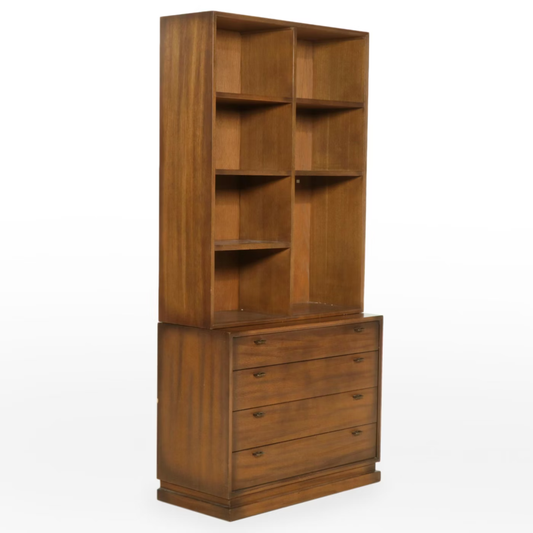 American of Martinsville Mid Century Bookcase / Chest of Drawers